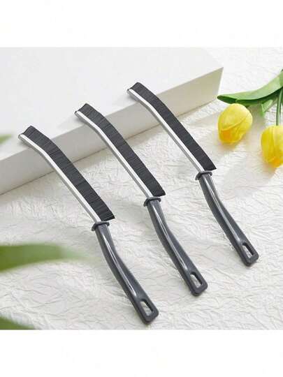 3/1pc Brush With Stiff Bristles, Suitable For Cleaning Bathroom Gaps, Between Sink And Countertop, Window Frames, Tiles And Faucets, Also Great For Cleaning Kitchen, Bathroom, Bedroom, Living Room, Garage And Outdoor Areas. Cleaning Tool And Product, Excellent Mother's Day Gift.