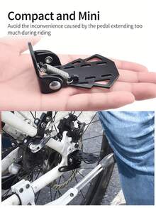 1 pieza Nuevo pedal trasero plegable de acero reforzado para bicicleta de montaña, accesorio de pedal plegable de acero de manganeso para rueda trasera de bicicleta de montaña, accesorio de pedal plegable universal para montar de pie en rueda trasera - Multicolor - Ver 2