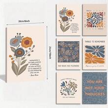 6 Stück Boho-Stil Poster für psychische Gesundheit, motivierende Psychologie Wandkunst, inspirierende Zitate für Therapieraum, ungerahmte Leinwand Wanddekoration, Größe 20 x 25 cm - Wort - Übersicht 9