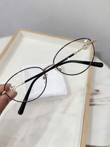 1pc Women's Casual Retro Oval Red Fashion Flat Glasses, Suitable For Daily Wear And Street Photography - Multicolor - View 12