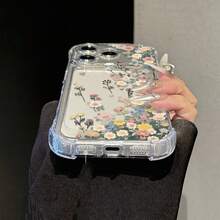 Daisy Flower Transparent Anti-Fall Phone Case, Minimalist Spring Style Phone Case, Suitable For Daily Use, Compatible With IPhone 15/15 Pro/15 Plus/15 Pro Max/16/16 Pro/16 Pro Max/17/17 Pro/17 Pro Max/12/12 Pro/12 Mini/13/13 Mini/13 Pro/13 Pro Max/14/14 Plus/14 Pro Max/11 Soft Case - Clear - View 5