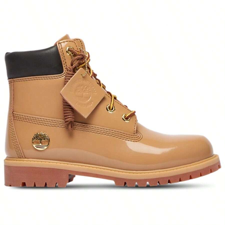 Timberland Premium 6" Waterproof Patent Leather Boots Toddler Tan/Black TB0A6BE6A3K - màu nâu - Xem 1