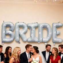 1 pieza Globo de novia - Decorado con moño azul, ideal para decoración de despedida de soltera, fiesta de novia o suite nupcial con tema "Algo azul" - Multicolor - Ver 2