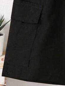 两件套男童“HAPPY”字母及人脸印花圆领短袖T恤+卡其色休闲裤，夏季新款套装 - 彩色 - 查看 10