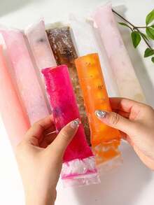 200pcs/Set Double Seal DIY Popsicle Bags, Ice Cream Mold, Crushed Ice Bags, Portable Ice Pop Bags, Popsicle Ice Cream Self-Sealing Bags - Popsicles - View 8