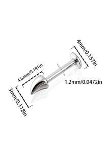 2PCS Devil Horns Earring Helix Piercing Ear Piercing Stainless Steel Ear Stud Cartilage Conch Body Piercing - Silver - View 8