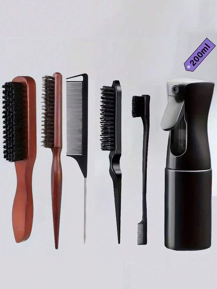 Bộ lược tạo kiểu tóc 5 món - Bao gồm chai xịt 200ml, lược đuôi nhọn và lược gỡ rối, dùng được cho cả nam và nữ, lý tưởng cho kiểu tóc vuốt ngược và kiểu tóc Pompadour. - Nhiều màu - Xem 1