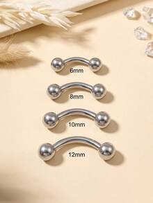 14G Belly Button Rings Eyebrow Belly Piercing Jewelry,Belly Rings 316L Stainless Steel Eyebrow Rook Piercing Jewelry, Vertical Labret Eyebrow Rings, Daith Tragus Cartilage Rook Earrings, Snug Curved Barbell 16G For Women Men - Light Sphere Version - View 1