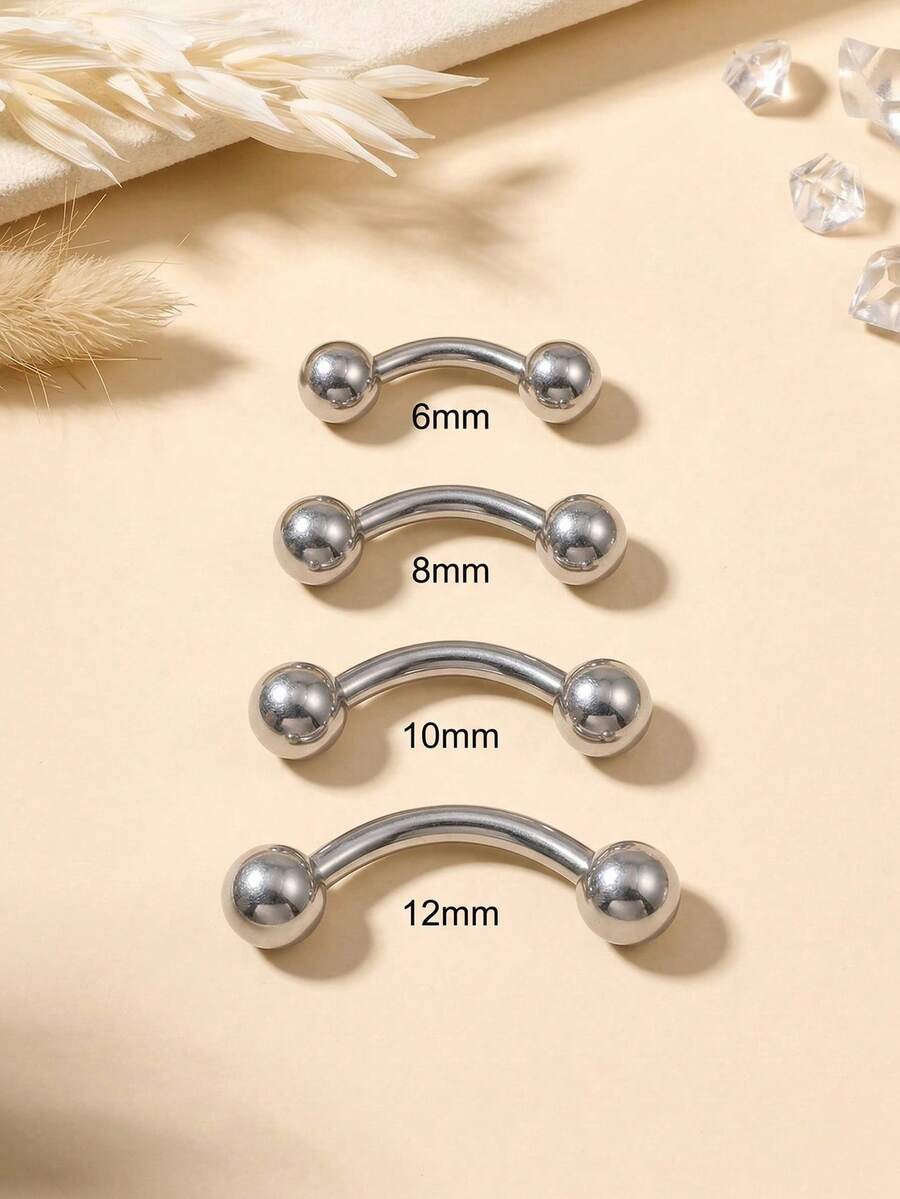 14G Belly Button Rings Eyebrow Belly Piercing Jewelry,Belly Rings 316L Stainless Steel Eyebrow Rook Piercing Jewelry, Vertical Labret Eyebrow Rings, Daith Tragus Cartilage Rook Earrings, Snug Curved Barbell 16G For Women Men - Light Sphere Version - View 1