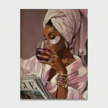 1PC Frameless Wall Art, Posters, Chic Canvas Prints, Pink Towels And Gold Cocktail Glasses Modern Chic Art Prints-Minimalist Decor Perfect For Kitchen Spaces - No Frame - View 10