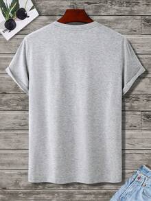 Men's Casual Crewneck HUK T - Shirt - Camo Bass Fish Graphic,  Soft Cotton Summer Fishing Hiking Short Sleeved T-ShirtUnisex HUK - Grey - View 2