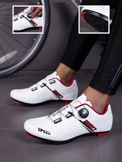 New Men's Cycling Shoes, Solid Color Road Bike Shoes, Unisex Spinning Shoes