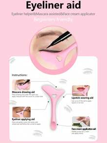 4 piezas/1 pieza Plantilla de delineador de ojos de silicona multifuncional, plantilla de sombra de ojos ahumados todo en uno portátil, plantilla de delineador de ojos de gato y sombra de ojos, conveniente y rápido - Multicolor - Ver 7