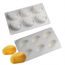 1 khuôn silicon hình xoài để làm mousse tráng miệng, 6 hàng, 10 hàng, khuôn làm kem xoài và sô cô la. - Xem 1