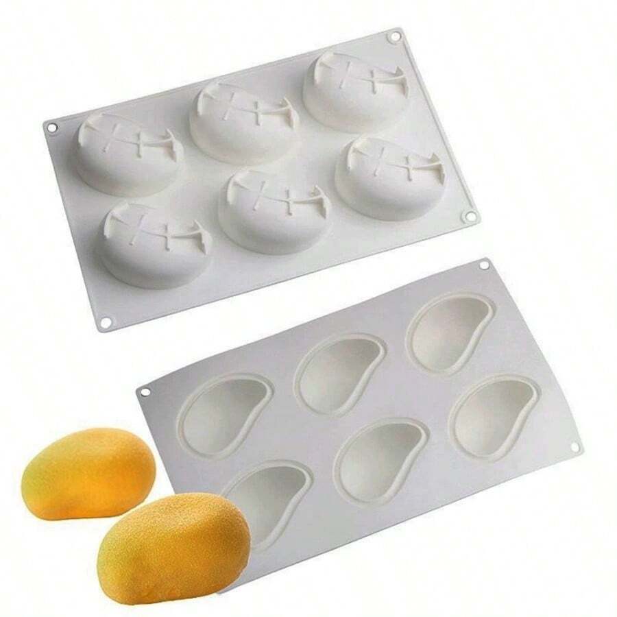 1 khuôn silicon hình xoài để làm mousse tráng miệng, 6 hàng, 10 hàng, khuôn làm kem xoài và sô cô la. - Xem 1