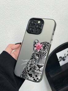 1个时尚百合花豹纹防震手机壳，兼容苹果及苹果Series手机 - 彩色 - 查看 4