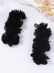 一对夸张时尚布艺花朵耳坠，春夏百搭日常佩戴，适合女性 - 布藝花朵 - 查看 5