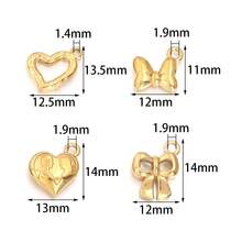 5pcs/Pack Stainless Steel Bowknot Heart Pendant, Elegant Fashion Pendant Necklace Bracelet Charm, Extension Chain Jewelry DIY - Butterfly Heart Pendant - View 4