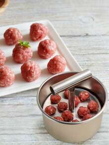 12-Cavity Stainless Steel Manual Meatball Maker With Ergonomic Press Plate, Easy To Make Uniform Meatballs For Soup, Pasta And Appetizers | Dishwasher - Multicolor - View 3