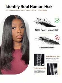 jessie's wig 预剪裁 4x4 蕾丝波浪层次剪裁无胶假发，带刘海，真人发，即戴即走，180% 密度，100% 真人发 - SNatural - 查看 11