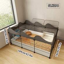 可扩展互锁式宠物游戏围栏，适用于兔子、豚鼠、小猫、小狗和其他小型动物 - 彩色 - 查看 12