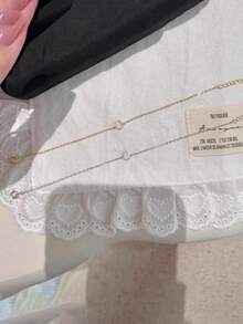 1 chiếc dây chuyền bạc S925, mặt dây chuyền hình chữ U đính đá Zirconia, kiểu dáng tối giản Nhật Bản, mạ vàng 14K, thích hợp để đeo hàng ngày. - Vàng - Xem 10