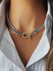 1pc Women's Necklace With Gold Chain Design, Available In Multiple Styles Including Pendant Options, Elegant And Refined For Everyday Wear - Multicolor - View 12