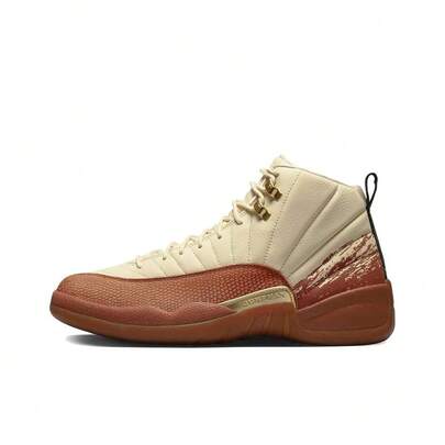  Nike Eastside Golf X Jordan Air Jordan 12 Retro High-Top Basketball Shoes, Unisex, Off-White/Brown