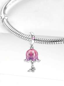 1件时尚925纯银铃兰吊坠珠，适合女士手链、手镯、DIY首饰制作以及日常穿搭搭配，是女孩的理想饰品。 - 款式13 - 查看 2