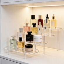 1pc Multi-Functional Transparent Acrylic Tiered Display Stand, Suitable For Perfume And Cosmetic Storage, Home Decor - Multicolor - View 6