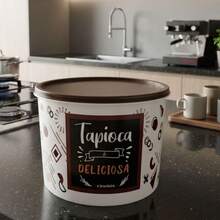 Pote Estampado Tapioca 2 Litros Plastico Pedreira Utilidades - Multicolorido - Visão 3