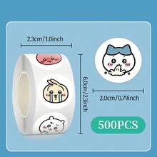 chiikawa 500pcs/Set Cute Accounting Stickers, New Year, Valentine's Day, Easter Gift - Multicolor - View 3
