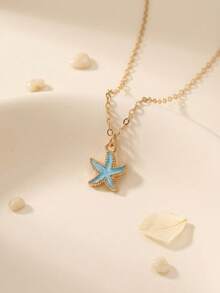 1pc Fashionable Sweet Summer Ocean Beach Shell Pendant Stainless Steel Necklace, Girls Clavicle Chain, Children Summer Beach Holiday Travel Accessory, Versatile Daily Wear - one-size - View 13