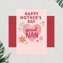 1pc Happy Mother'S Day Card For A Special Nan,Colorful Flowers Perfect For Showing Love And Appreciation To Grandmothers On Mother'S Day Or Any Heartfelt Occasion, Envelope Included - A - View 2