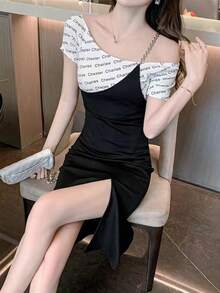 Women Midi Dresses - Black - View 9