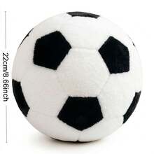 This Cute Mini Plush Football Is Soft And Fluffy, With A Black And White Patchwork Design. - Multicolor - View 12