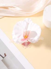 1pc Tropical Hawaiian Orchid Flower Soft Petal Hair Claw Clip, Sweet And Cute Hairstyle Accessory For Women, Suitable For Summer Beach, Vacation And Boho Style Summer Hair Accessories Beach Vacay Hair Clips,Holiday,Travel,Festival,Birthday - Multicolor - View 3