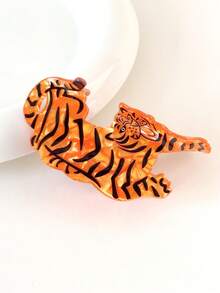 1pc Women's Animal Series Acetate Hair Claw Clips, Tiger, Cat, Hair Claw, Suitable For Daily Use - Multicolor - View 5