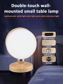 LED Double-Sided Touch Control Wall Lamp, 3 Lighting Modes: White, Warm, Neutral, Suitable For Room, Living Room, Hallway, Corridor, Office, Study, Bedside Nightlight, Wall Lamp & Table Lamp 2-In-1 - Touch Lights - View 2