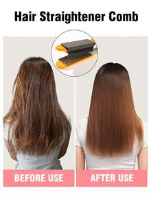 3pcs High Heat Styling Straightening Comb, Carbon Fiber Plastic Straightening Brush With Self-Adhesive Straightening Attachment, Salon And Home Use Hair Straightener, Hair Styling Tool - Multicolor - View 4
