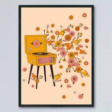 1 pieza Póster de lienzo sin marco, Tocadiscos bohemio de los años 70, Arte de tocadiscos, Póster de arte de pared para amantes de la música, Decoración de pared para sala de estar, Decoración de dormitorio, Decoración del hogar - Pósteres decorativos de lienzo para pared - Ver 15