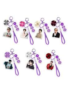 1pc JIMIN, J-HOPE, RM, JIN Microphone Pendant Decoration, With Personal Signature Color Pendant, Suitable For Clothing, Bags, Car Keys, Creative Cute Party Decoration, Ideal For Christmas, Valentine's Day, Birthday Gift - Multicolor - View 1