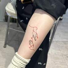 1pc Waterproof & Smudge-Proof Tattoo Sticker, PVC Faux Pet Bonding Tattoo Sticker, Suitable For Daily Use - Black - View 3