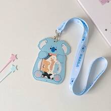 卡通动物长绳挂绳卡套。学生公交卡/地铁卡袋。观星造型小卡片展示盒。透明证件卡袋。可爱餐卡套，带挂绳。 - 卡通動物 - 查看 8