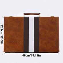 18 Inch Premium Leather Backgammon Board Game Set For Adults Classic Game - Brown - View 3