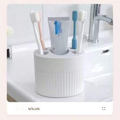 1个浴室独立牙刷牙膏架，多功能浴室配件收纳架，5格牙刷架，浴室梳妆台收纳架，适用于淋浴间，家居粉彩牙刷架，多层浴室收纳架，万圣节和圣诞节浴室装饰