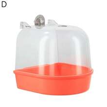 Baño para pájaros para limpieza de jaulas, suministros para mascotas, bañera para pájaros cacatúa con ganchos colgantes, cubo de baño para pájaros colgante transparente acrílico WZKN - Azul - Ver 5
