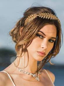 8pcs Greek Goddess Style Costume Accessories Set, Including Leaf Crown, Headband, Bracelet, Earrings And Bridal Headpiece, With Halloween Theme - Multicolor - View 6