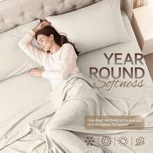 Beddora King Size Bed Sheet Set In Beige – 4 Piece Microfiber Sheets, Ultra-Soft, Deep Pocket, Wrinkle-Resistant, Easy Care, Adult - 米色 - 查看 6