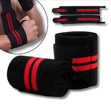 Munhequeira Elástica PREMIUM  Profissional Crossfit Lpo Powerlifting - Vermelho - Visão 3